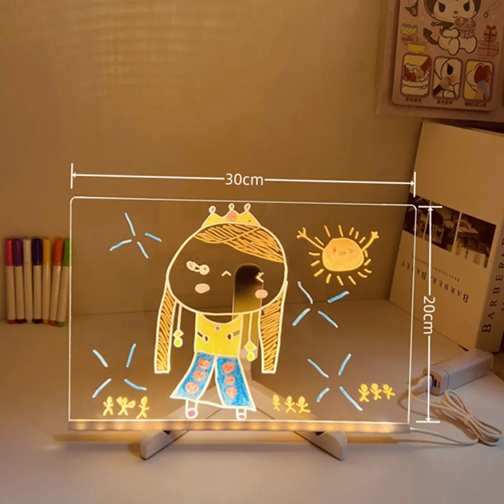 Tablero de dibujo LED para niños encendido con dibujo brillante