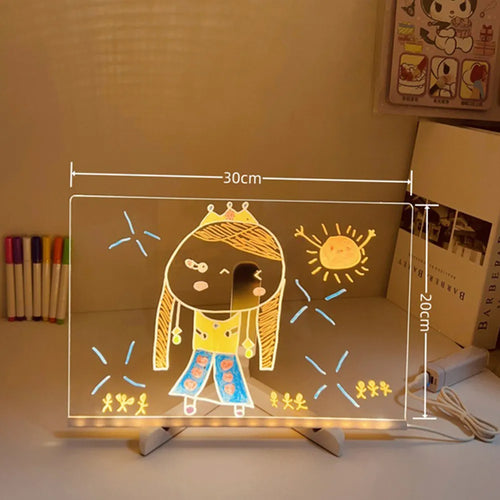 Tablero de dibujo LED para niños encendido con dibujo brillante