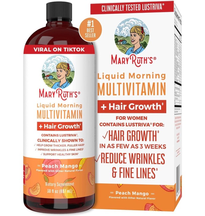 Multivitamínico líquido Mary Ruth's sabor durazno y mango